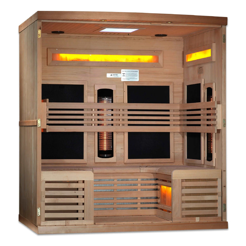 Golden Designs Reserve 6 Person Near Zero EMF Full Spectrum Infrared Sauna, GDI-8260-01