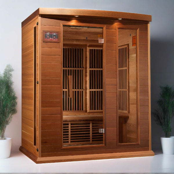 Maxxus 3 Person Low EMF Far Infrared Canadian Red Cedar Sauna