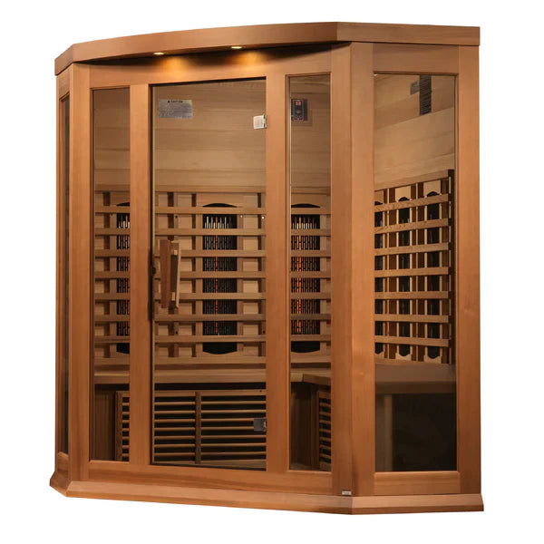 Maxxus 3 Person Red Cedar Corner Full Spectrum Infrared Sauna